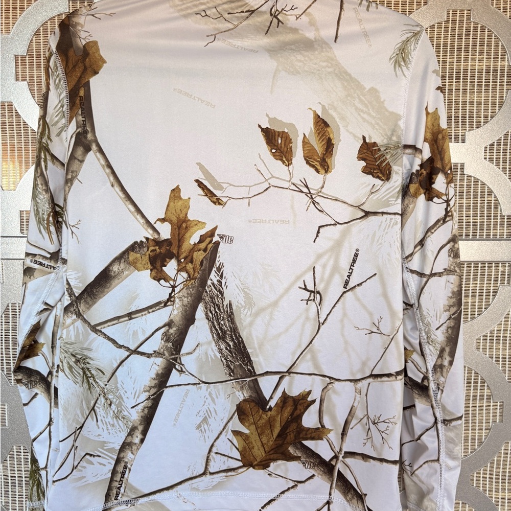 Women's White and Brown Camouflage Long Sleeve Top - Picture 5 of 5